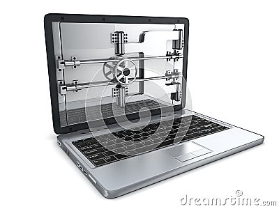 Secure laptop Stock Photo