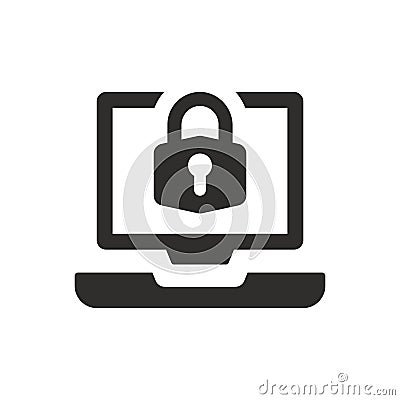 Secure laptop icon Vector Illustration