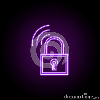 secure line vpn outline icon. Elements of Security in neon style icons. Simple icon for websites, web design, mobile app, info Stock Photo