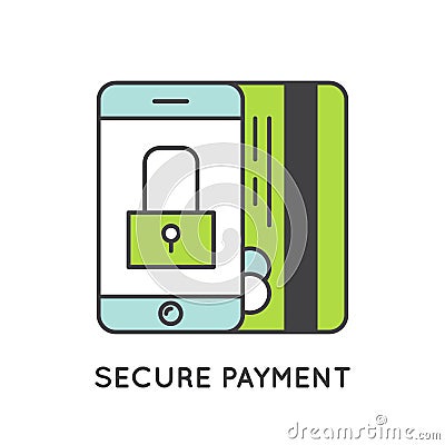 Secure Mobile Application Payment using netbak account Stock Photo