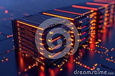 Secure Network Infrastructure with VPN, SSL and TLS Encryption for Confident Digital Transactions - Cyber Security Visua Stock Photo