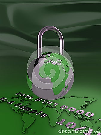 Secure online payment Cartoon Illustration