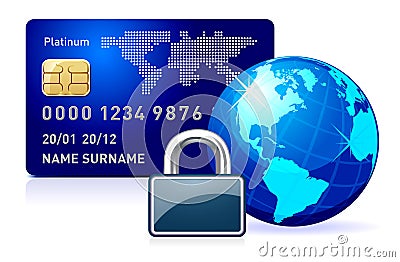 Secure online payment. Vector Illustration