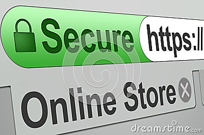 Secure Online Store Stock Photo