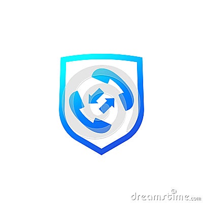 Secure phone call icon with a shield Vector Illustration