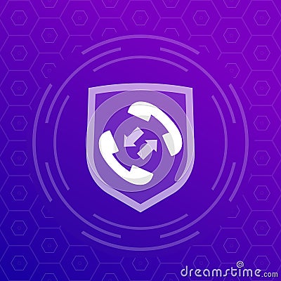 Secure phone call icon for web Vector Illustration