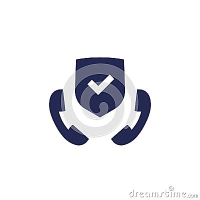 Secure phone call icon on white Vector Illustration