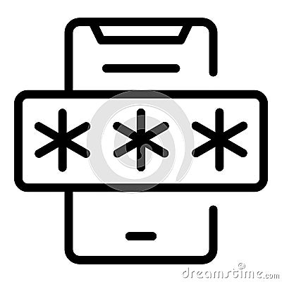 Secure phone login icon outline vector. Step code Vector Illustration