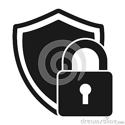 Secure protection abstract logo. vector shield lock Icon Vector Illustration