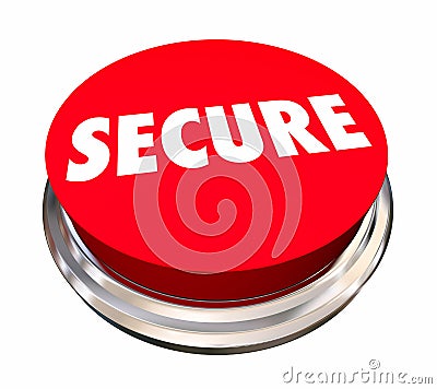 Secure Safety Protection Crime Prevention Button Stock Photo