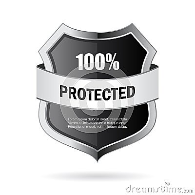 Secure shield vector icon Vector Illustration