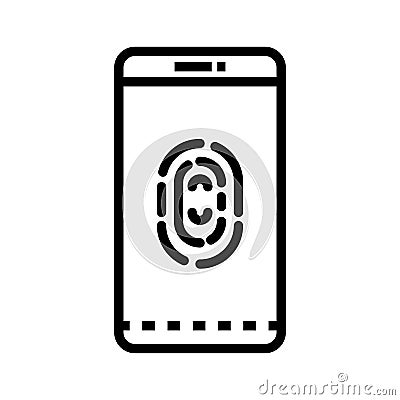 Secure Smartphone with Fingerprint Authentication System Stock Photo