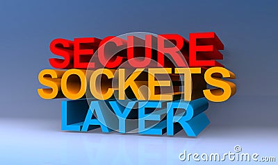 Secure sockets layer on blue Stock Photo