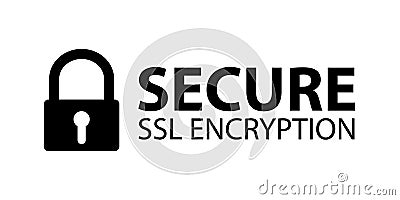 Secure SSL Encryption Banner - Vector Illustration - Isolated On White Background Vector Illustration