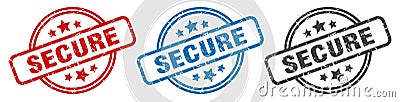 secure stamp. secure round isolated sign. Vector Illustration