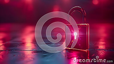 Secure Tomorrow: Quantum Lock in a Cyber World. Concept Cyber Security, Quantum Computing, Data Stock Photo