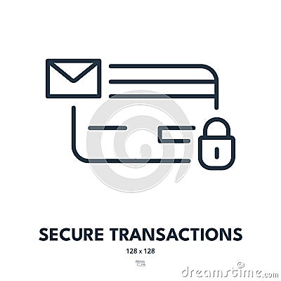 Secure Transactions Icon. Banking, Payment, Safety. Editable Stroke. Vector Icon Vector Illustration