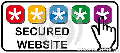 Secure Website Sticker vector Cartoon Illustration