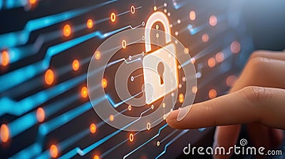 Secure your data with a cuttingedge biometric cyber security system, featuring seamless access control for maximum privacy Stock Photo