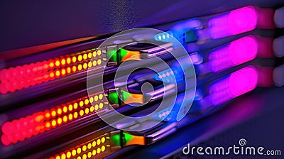 Secure your digital assets with server racks in a hightech computer network security server room Stock Photo
