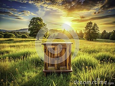 Secure Your Irreplaceable Documents with Rustic Charm A Tranquil Countryside Storage Solution Stock Photo