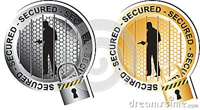 Secured Armed Man Sign Stock Photo