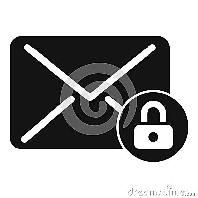 Secured mail icon simple vector. Cipher data Stock Photo