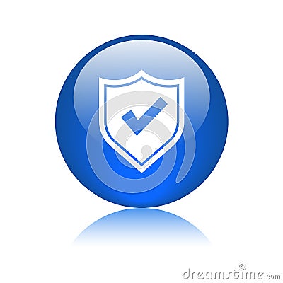 Secured / security icon web button Cartoon Illustration