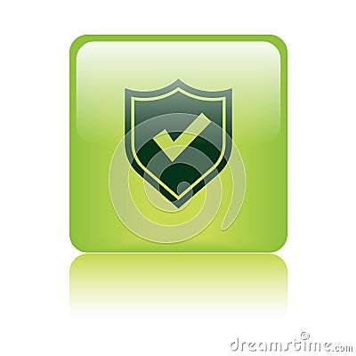 Secured / security icon web button Cartoon Illustration