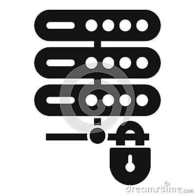 Secured server icon simple vector. Cipher data Stock Photo