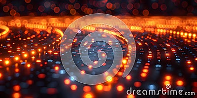 Securing Against Cyber Crime: Abstract Digital Background with Binary Codes and Symbols. Concept Stock Photo
