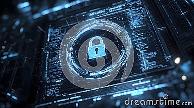 Securing data protection digital environment graphic design cybersecurity abstract viewpoint information security concept Cartoon Illustration