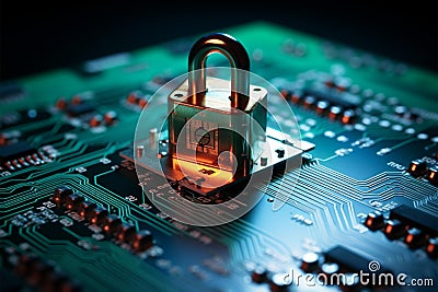 Securing data from unauthorized access and attacks is crucial for vulnerable networks Stock Photo