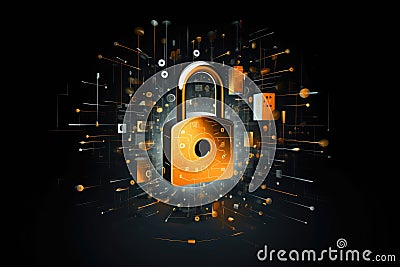 Securing Virtual Boundaries: Privacy Lock. Stock Photo
