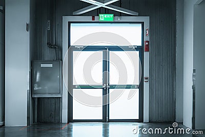 Securities door and fire protection system in department store Stock Photo