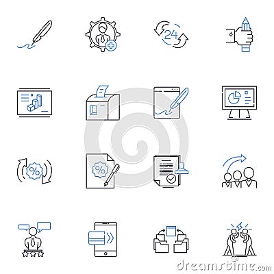 Securities trading line icons collection. Stocks, Bonds, Equity, Options, Futures, Derivatives, Trading vector and Vector Illustration