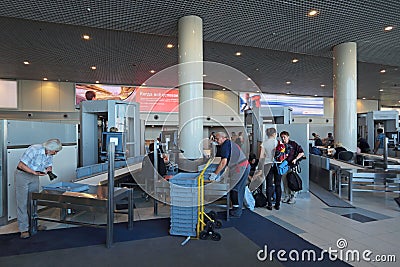 Security at the airport Editorial Stock Photo