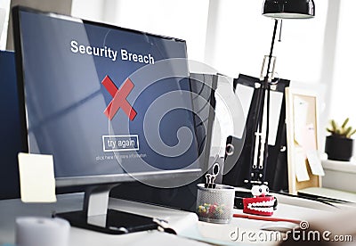 Security Breach Hacker Cyber Crime Privacy Policy Concept Stock Photo