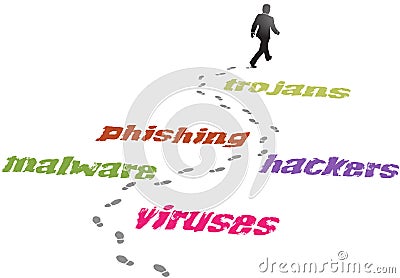 Security business man virus malware threat Vector Illustration