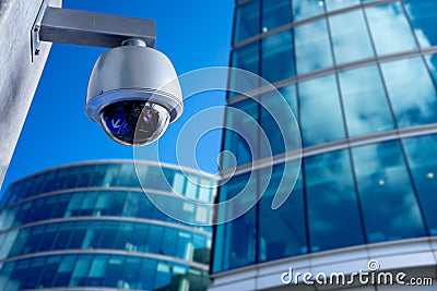 Security Camera, CCTV on business office building Stock Photo