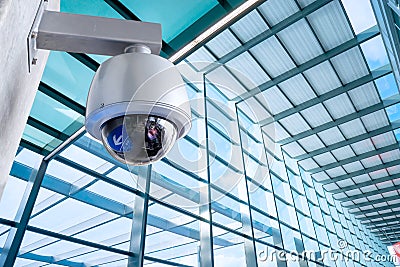 Security Camera, CCTV on business office building Stock Photo