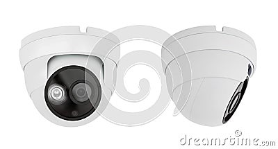 Security camera ceiling type isolated on white background with c Stock Photo