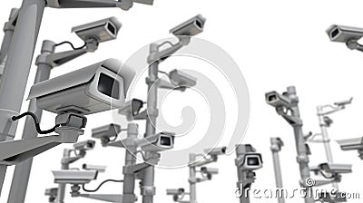 Security Camera and Chaos Stock Photo
