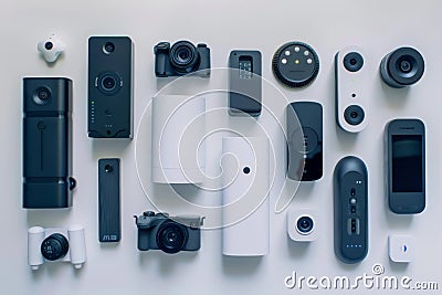 Security camera enhances user-friendly communication controls, managing secure systems through easy tech setups for plug and play Cartoon Illustration