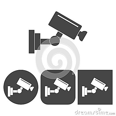 Security camera icon - vector icons set Vector Illustration