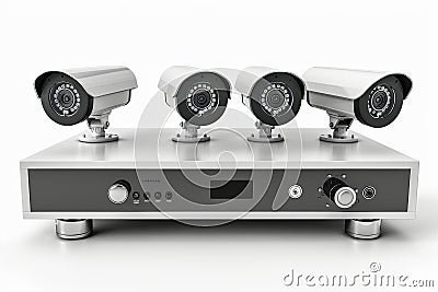 Security camera systems with extensive network reach ensure protective monitoring and control from remote locations, utilizing mod Cartoon Illustration