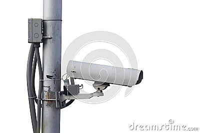 Security camera on a white background Stock Photo