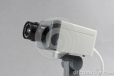 Security CCTV camera in office building Stock Photo