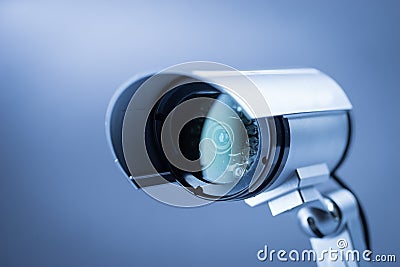 Security CCTV camera in office building Stock Photo