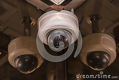 Security CCTV camera surveillance system in house Stock Photo